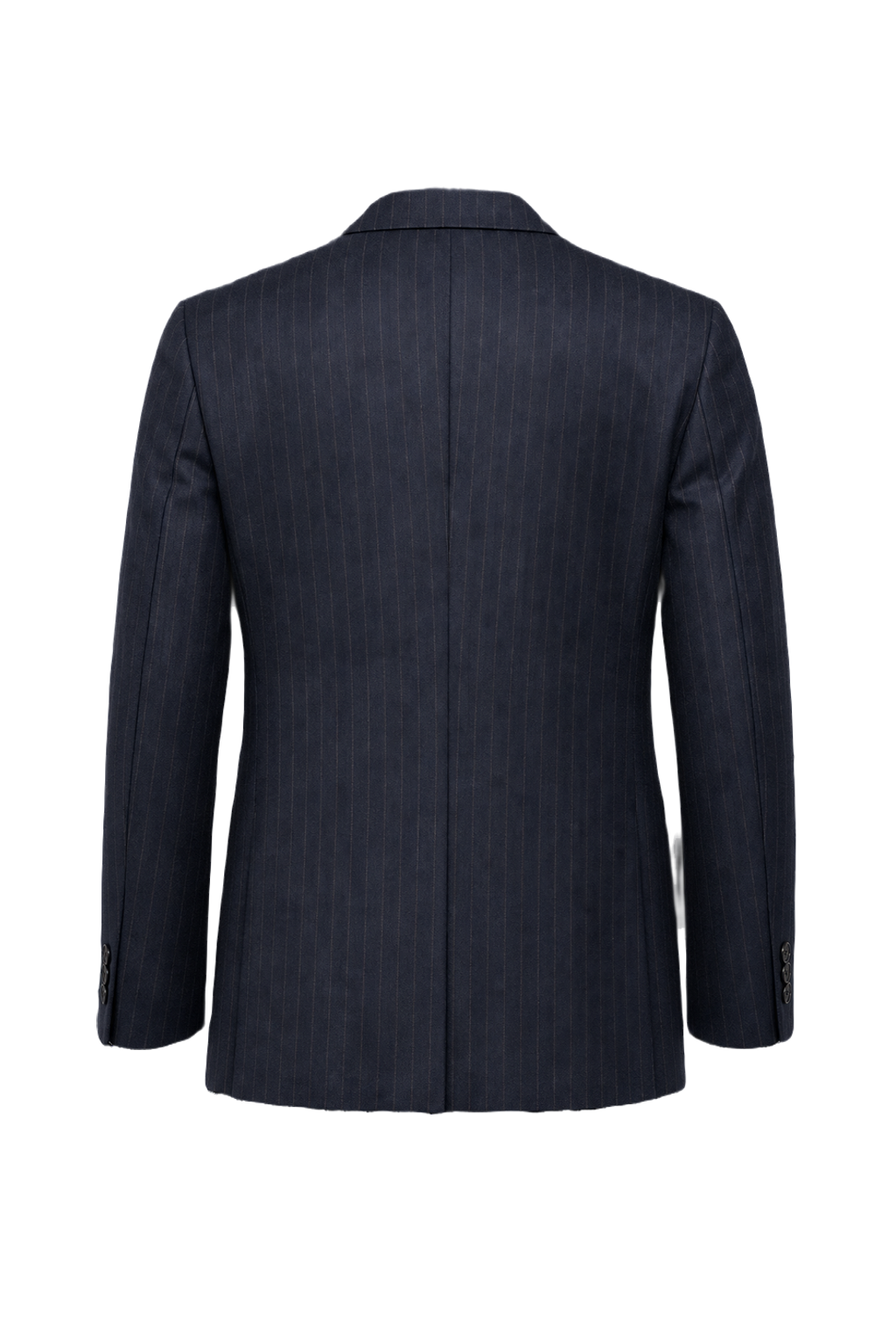 1980s Navy Blue Wool Blend Blazer - Back View