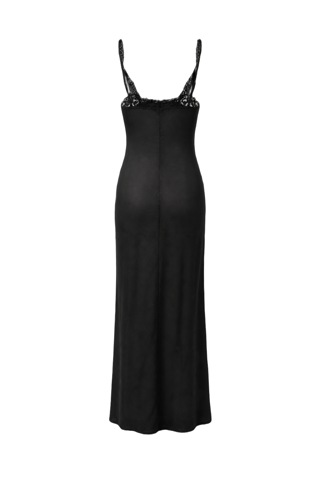 1990s Black Velvet Maxi Dress - Back View