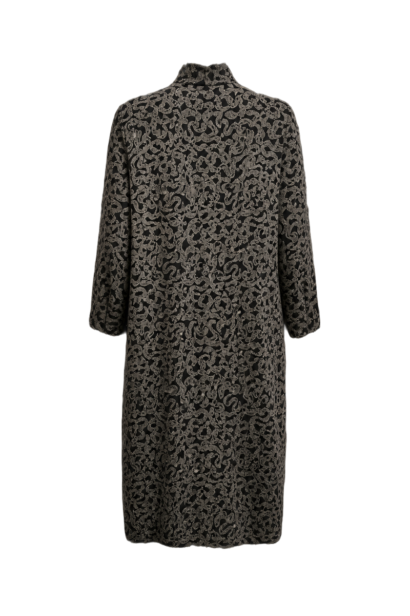 1980s Black Synthetic Blend Dress - Back View