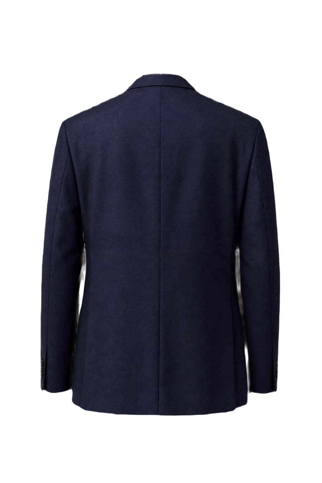 1980s Navy Blue Wool Blend Blazer - Back View