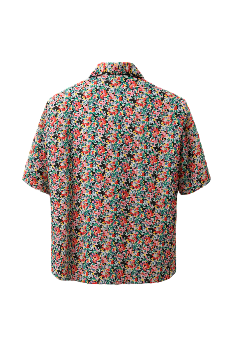 1990s Multi-color Cotton Blouse - Back View