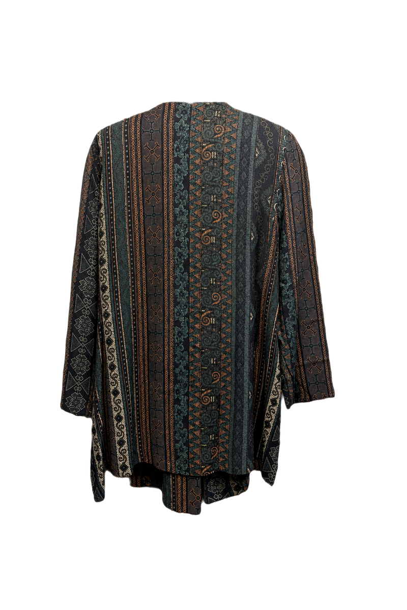 1970s Dark Green Cotton Blend Jacket - Back View