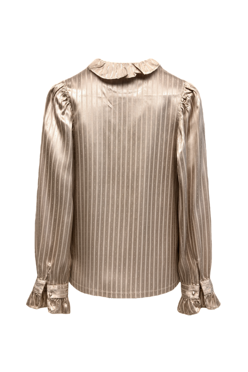 1980s Champagne Satin Blouse - Back View