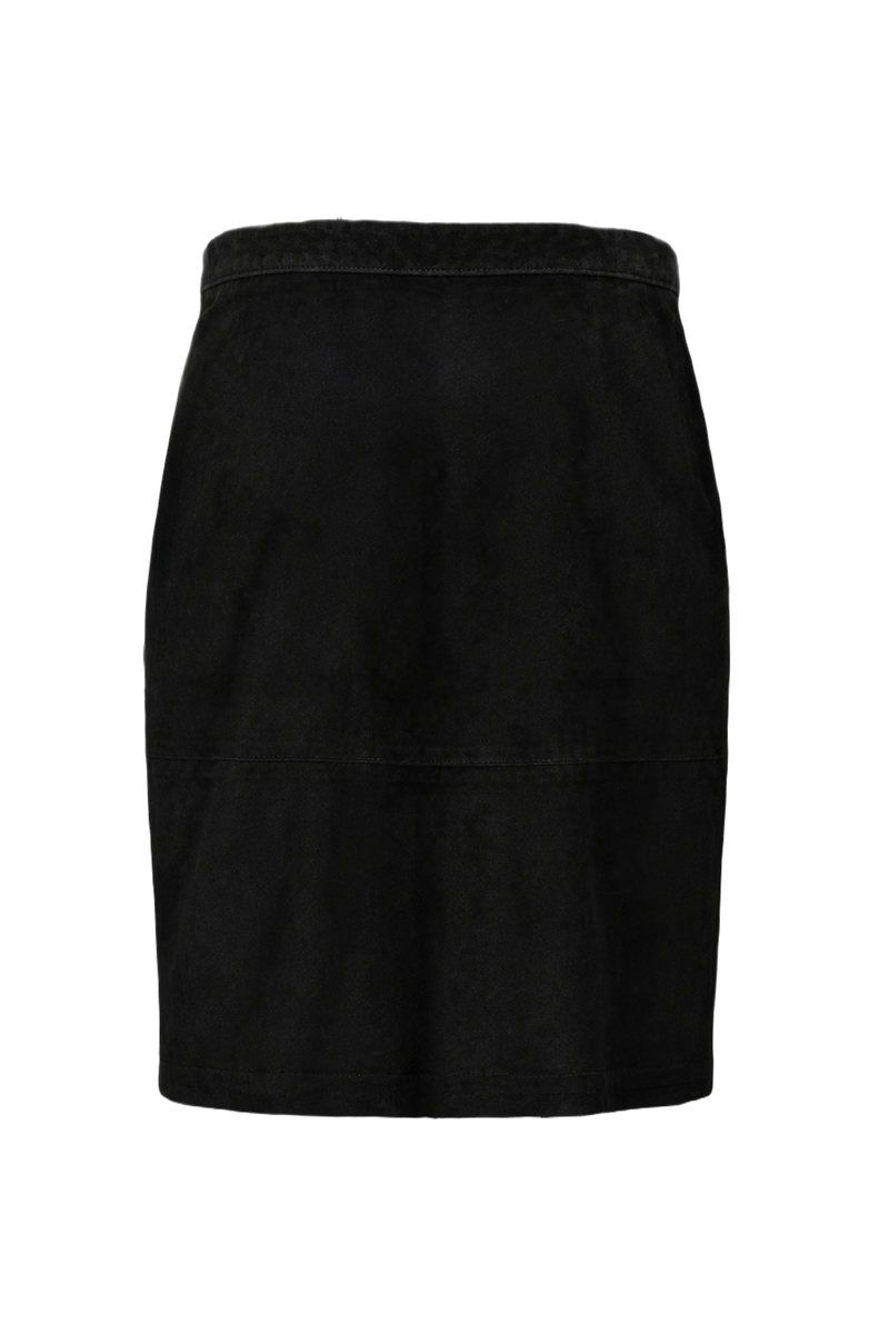 1990s Black Velvet Skirt - Back View