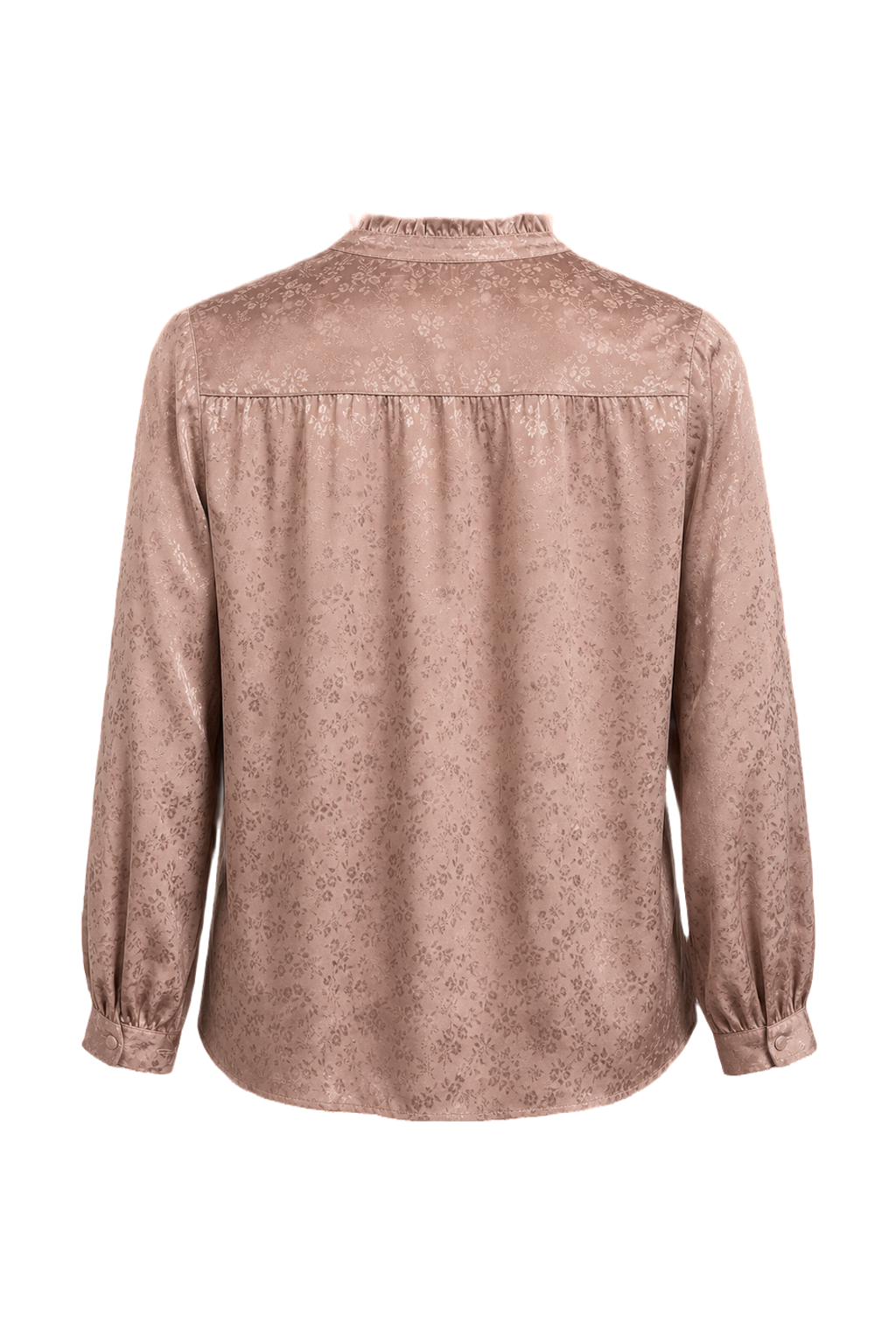 1980s Dusty Rose Pink Satin Blend Blouse - Back View