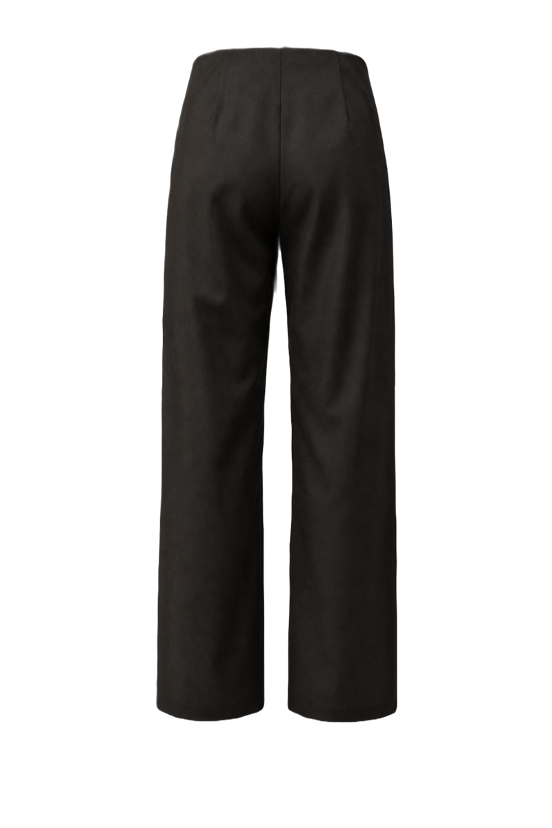 1990s Dark Grey Polyester Blend Trousers - Back View