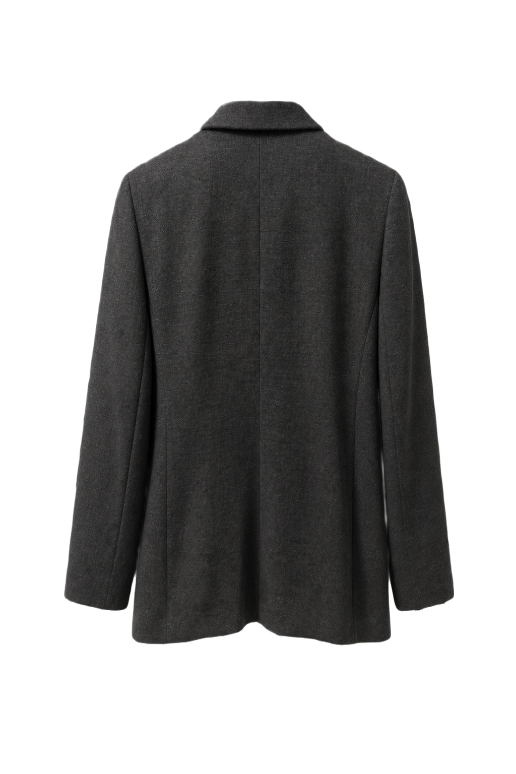 1990s Dark Grey Wool Blend Blazer - Back View