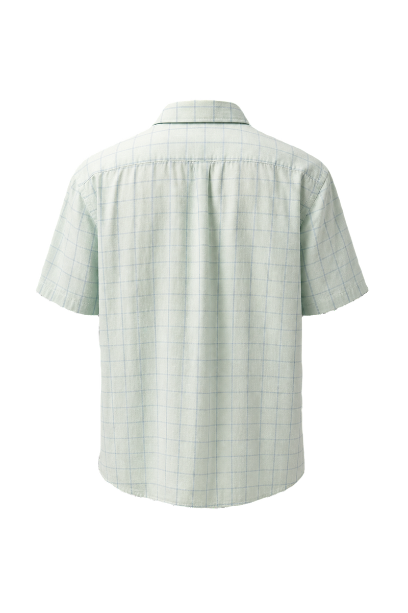 1980s Pastel Green Cotton Shirt - Back View
