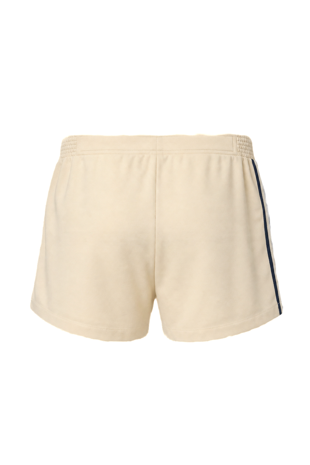 1980s Cream Polyester Blend Shorts - Back View