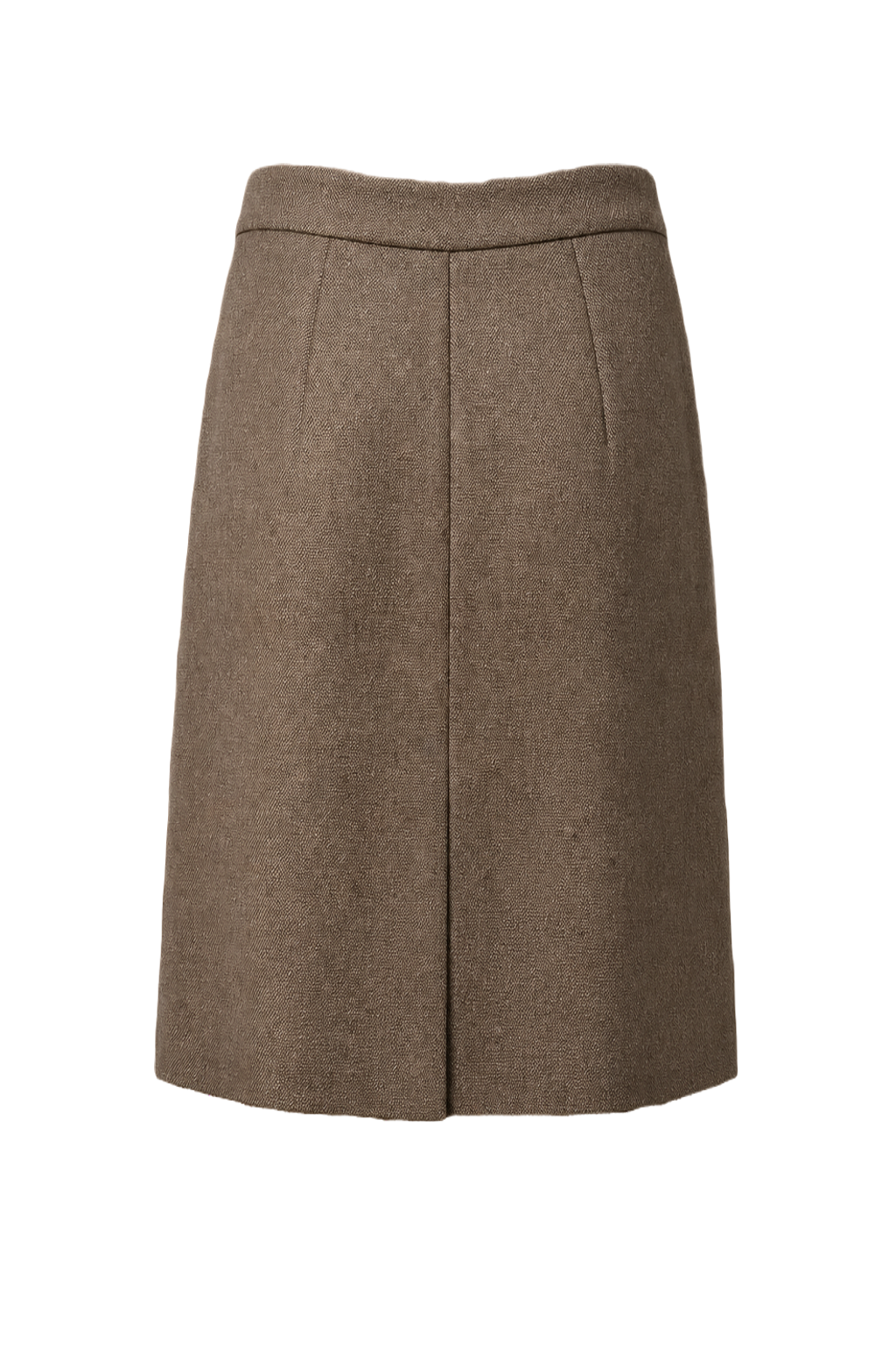 1980s Taupe Wool Skirt - Back View