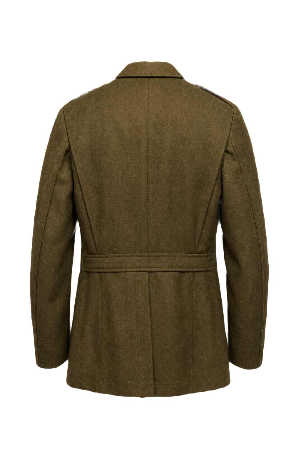 1940s Olive Green Wool Military Jacket - Back View