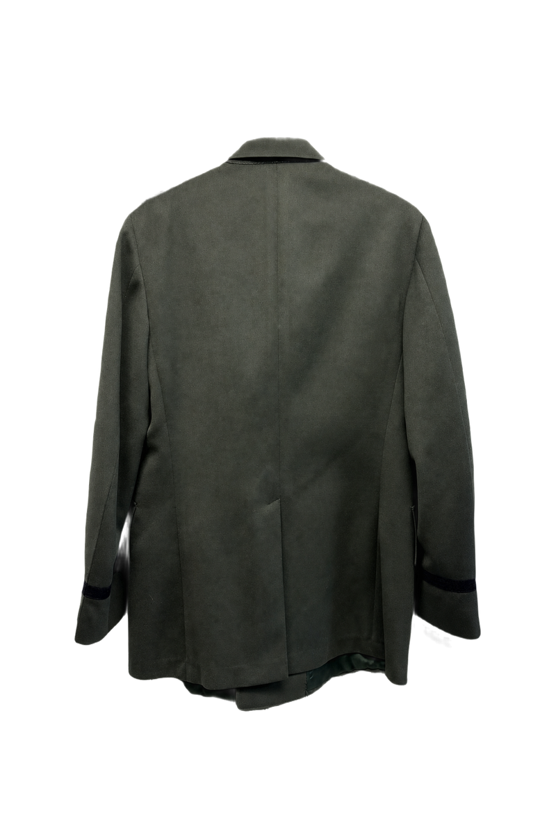 1940s Olive Green Wool Jacket - Back View