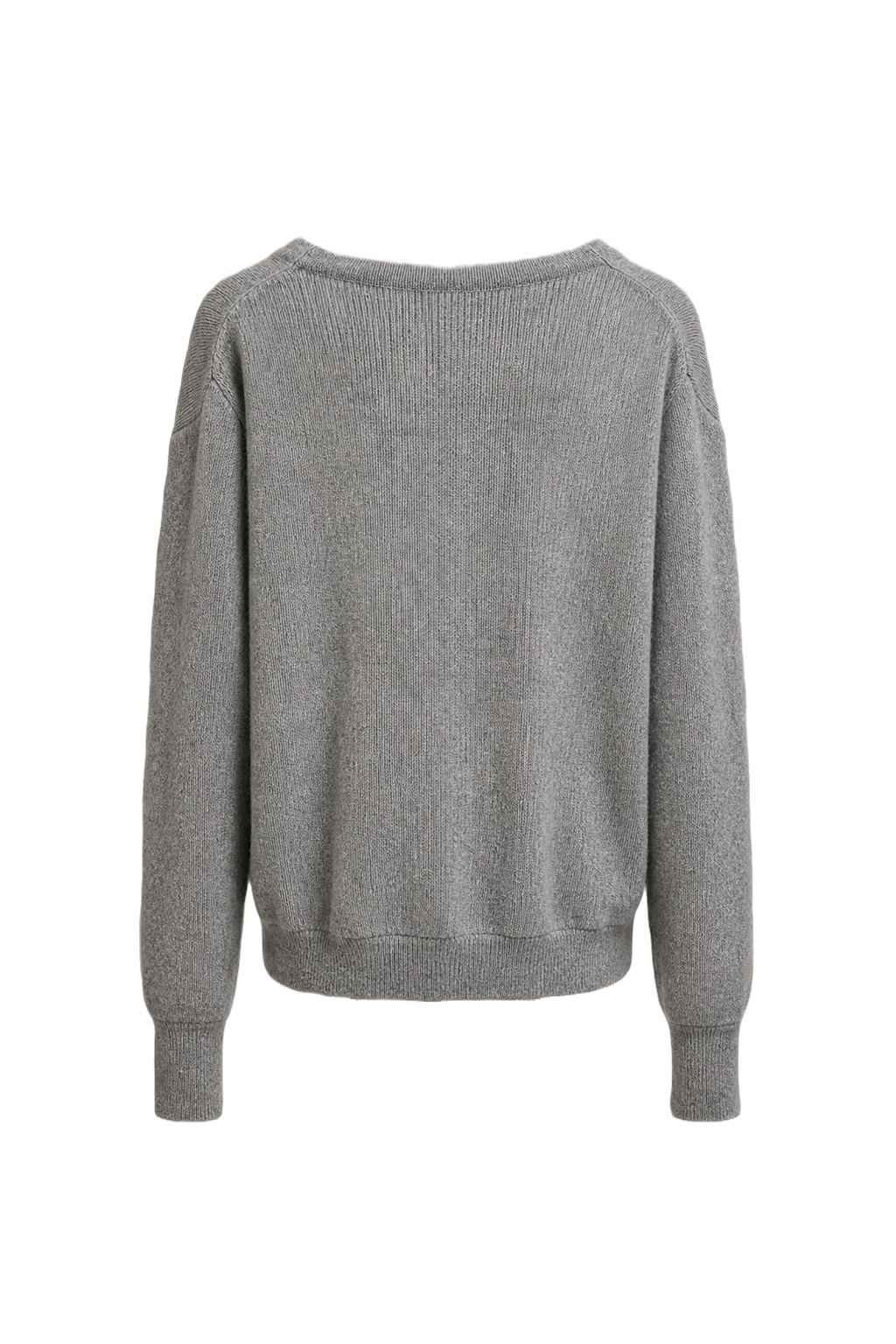 1990s Gray Wool Cardigan - Back View