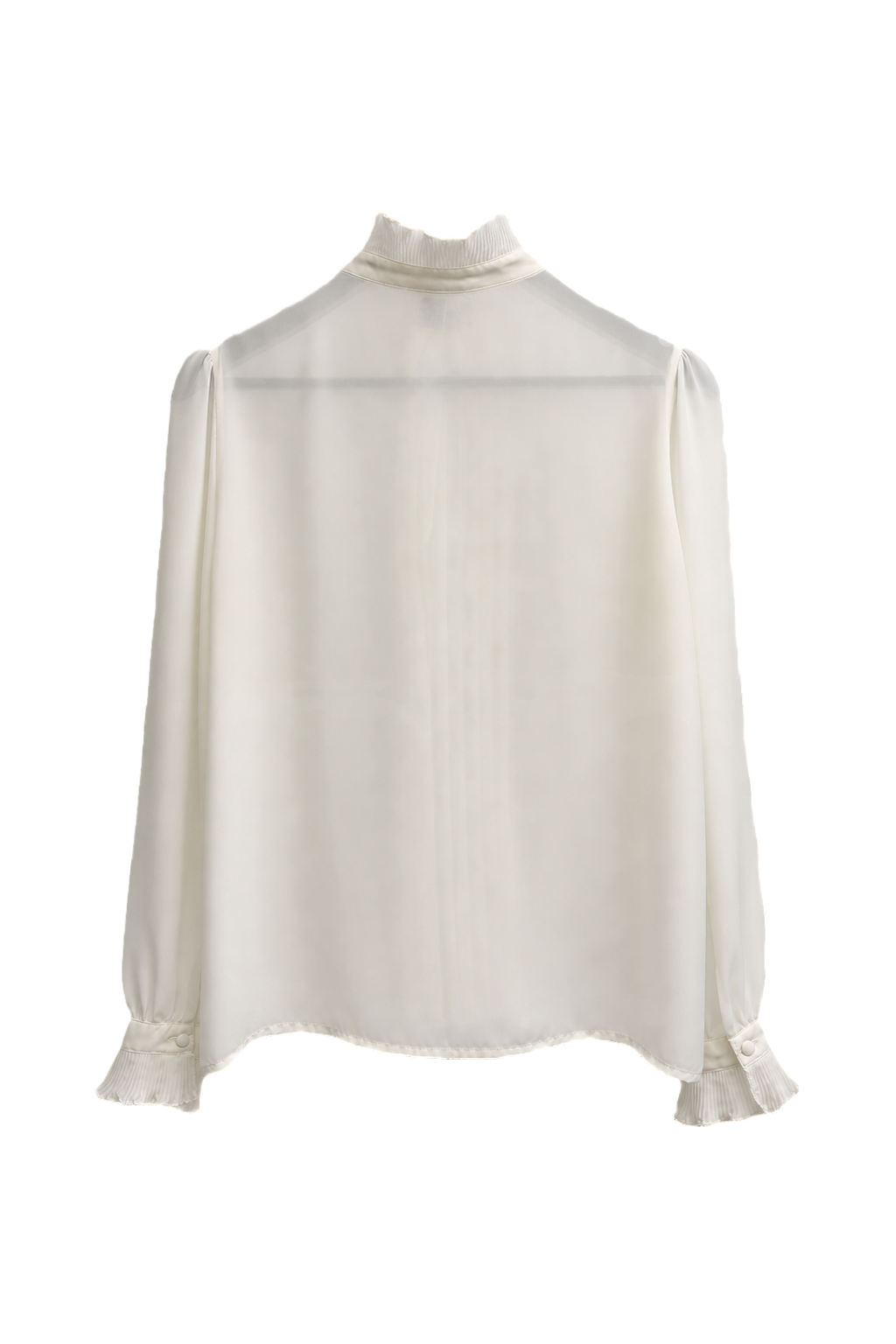 1990s Cream Polyester Blouse - Back View