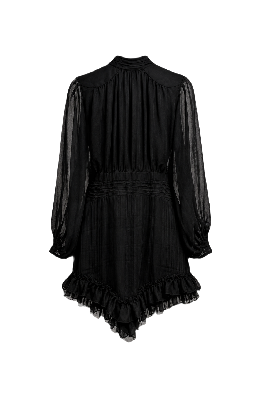 1990s Black Polyester Dress - Back View