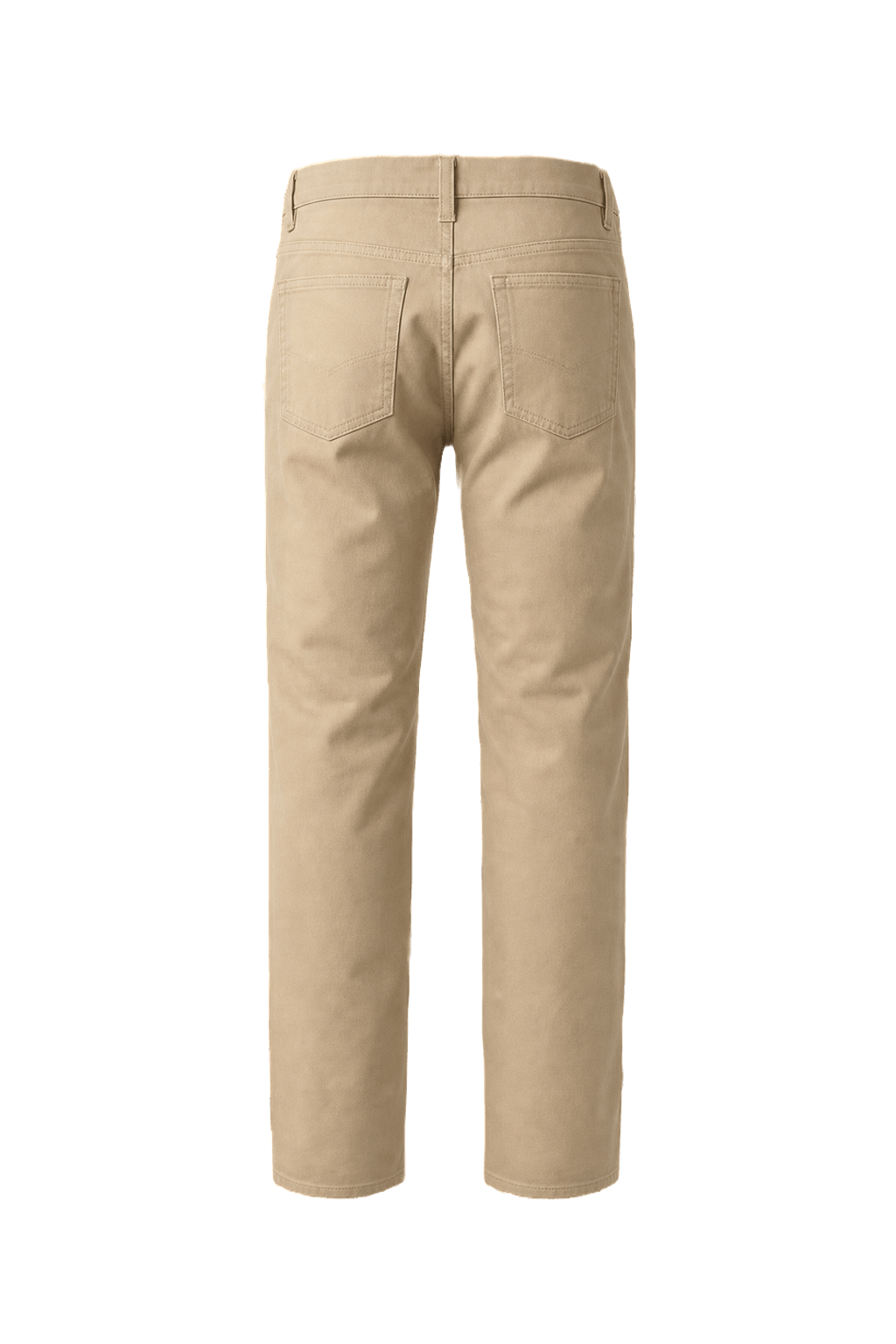 1980s Beige Cotton Trousers - Back View