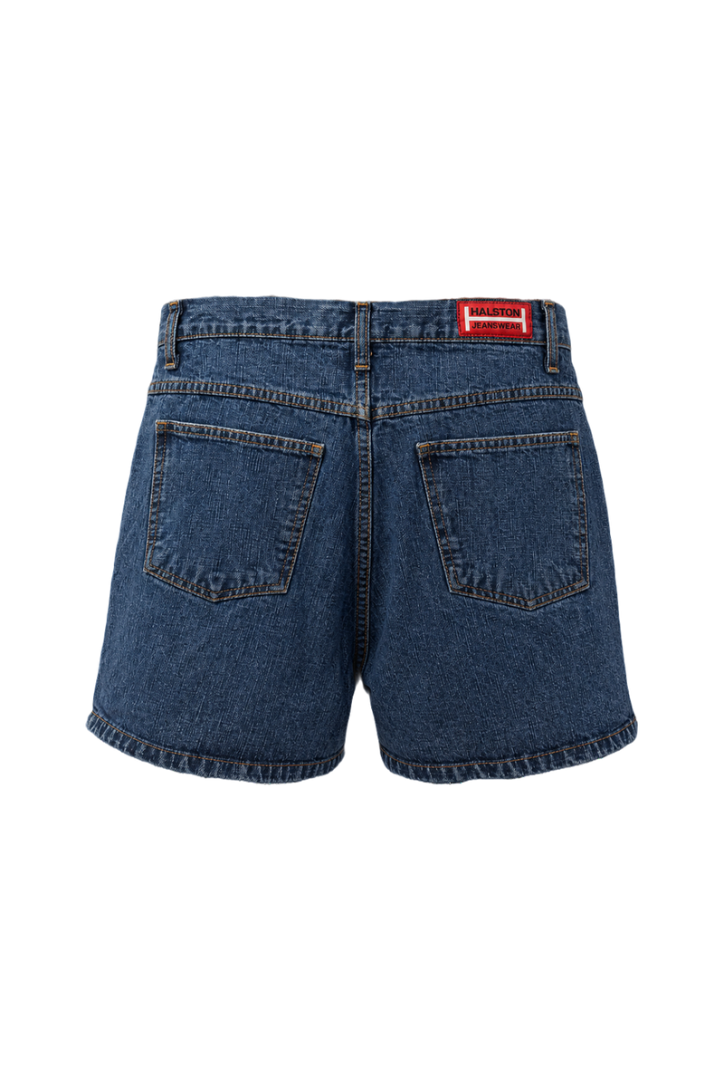 1990s Dark Blue Denim Women's Shorts - Back View