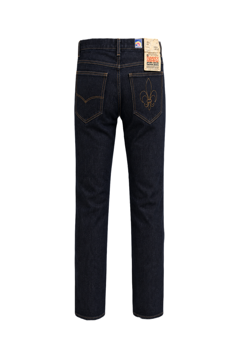 1970s Dark Blue Cotton Denim Jeans - Back View