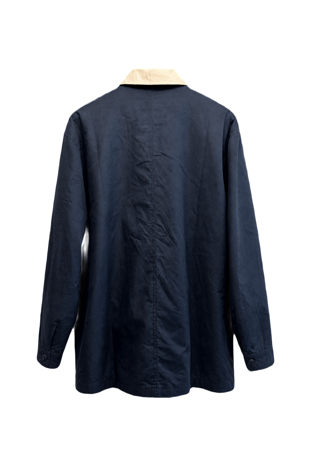 1990s Navy Blue Cotton Blend Jacket - Back View
