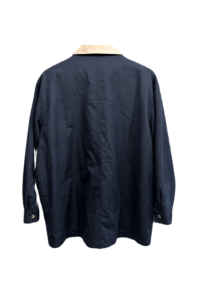 1990s Navy Blue Wool Blend Jacket - Back View