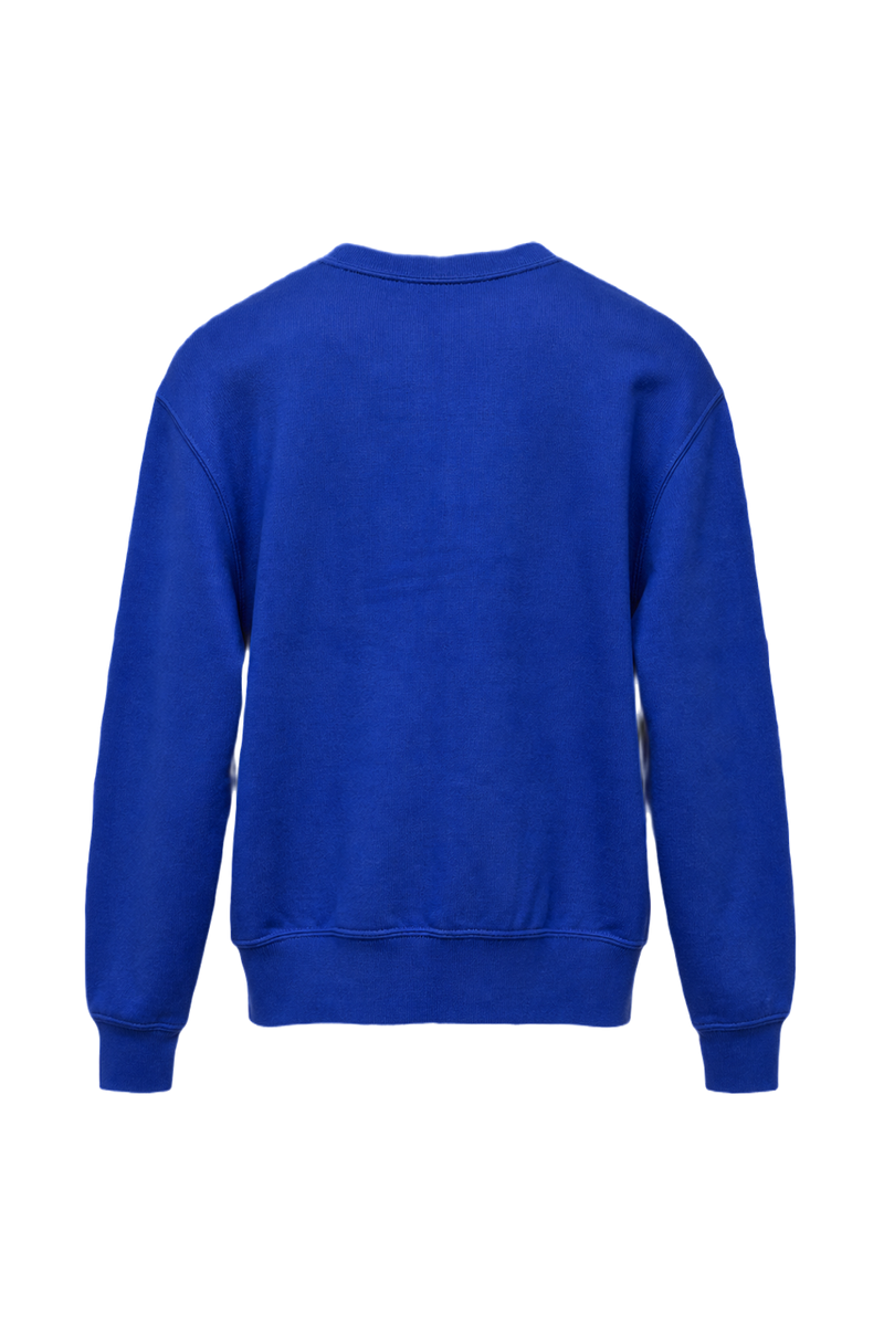 1990s Bright Blue Cotton Sweater - Back View