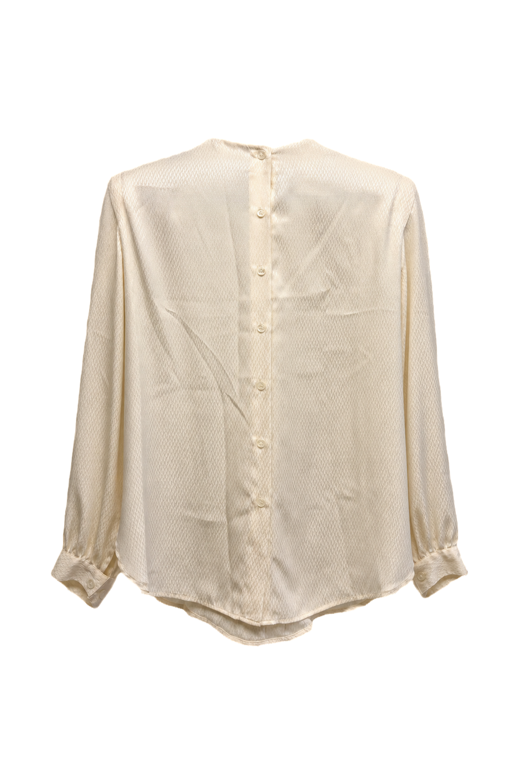 1980s Cream Silk Blend Blouse - Back View