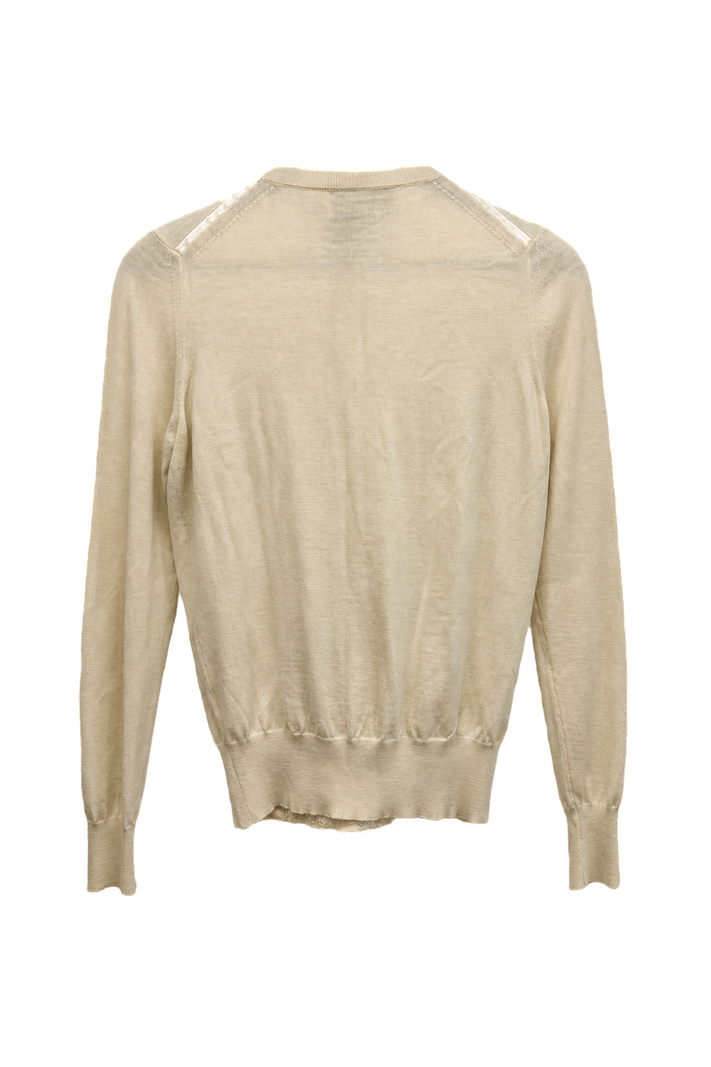 1980s Cream Wool Blend Cardigan - Back View