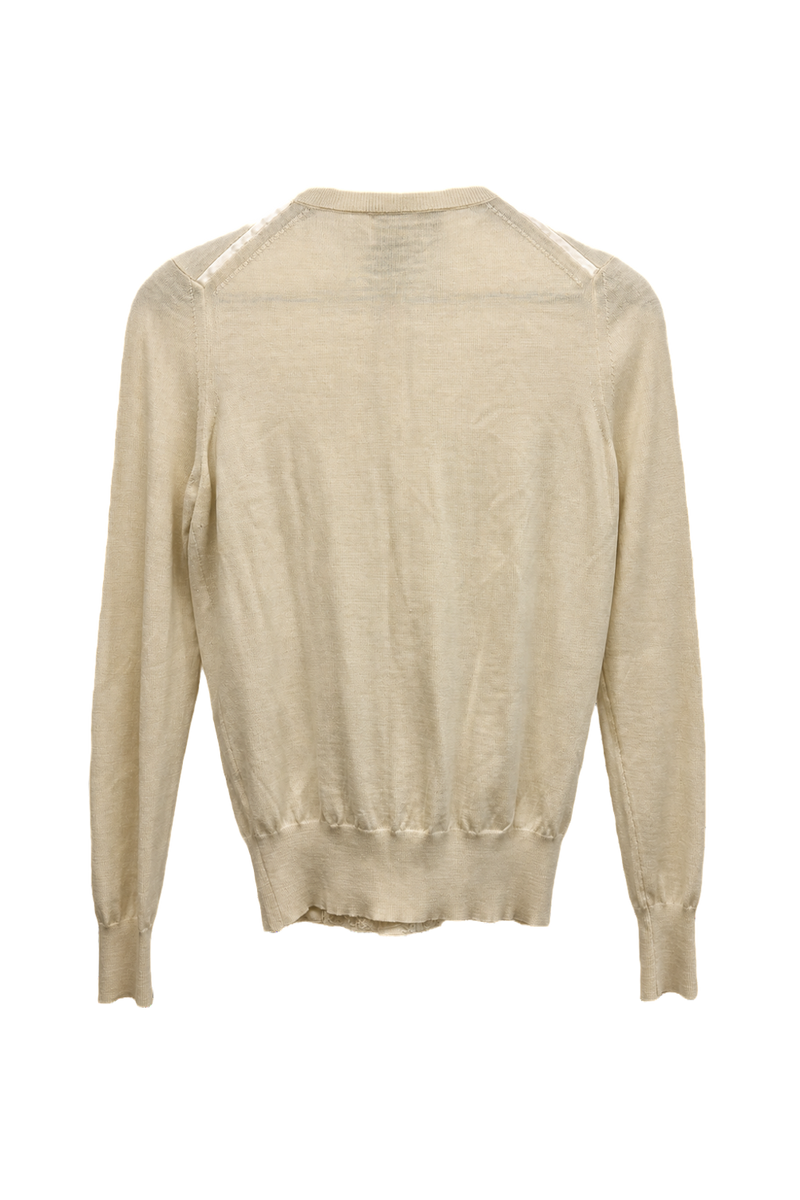 1980s Cream Wool Blend Cardigan - Back View