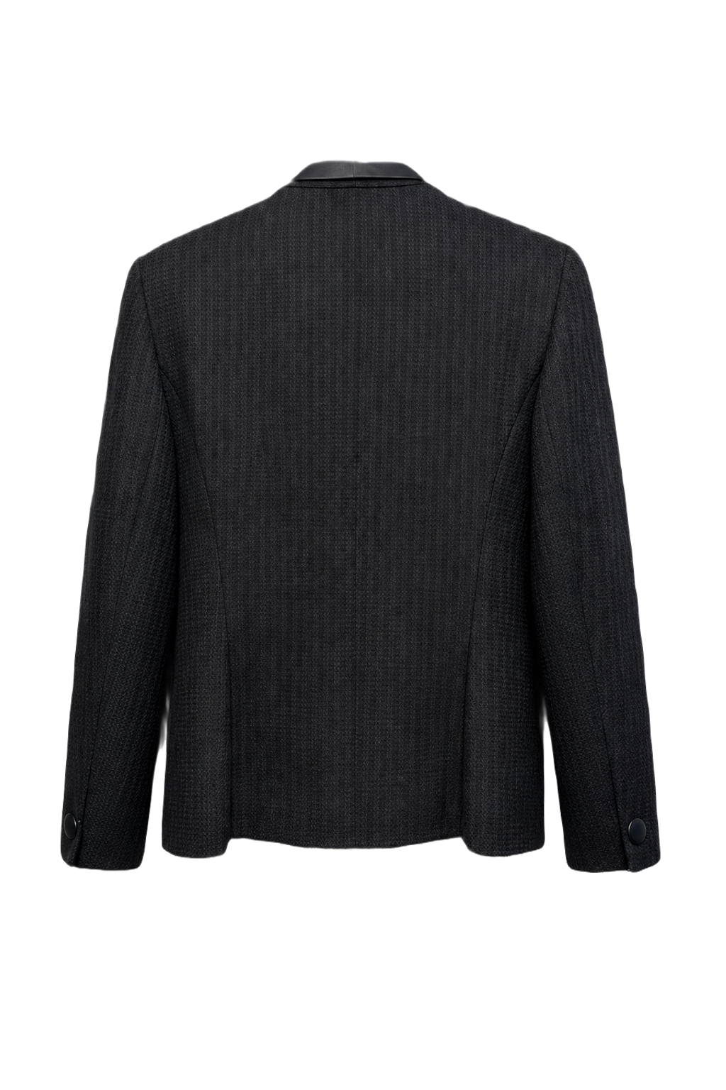 1980s Black Wool Blend Blazer - Back View