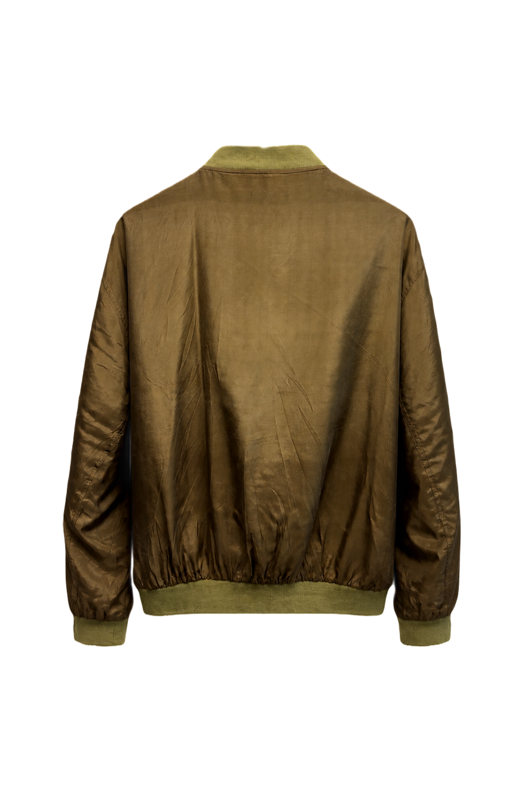 1980s Olive Nylon Jacket - Back View