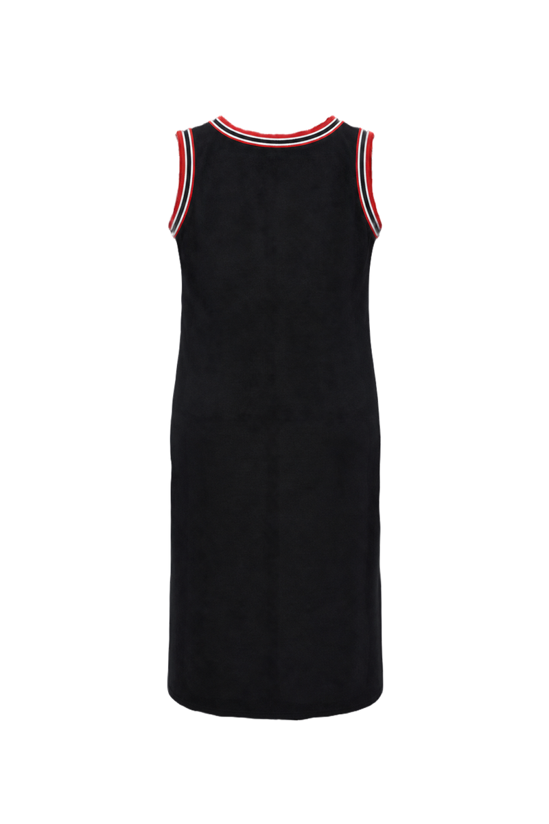 1960s Black Cotton Blend Dress - Back View