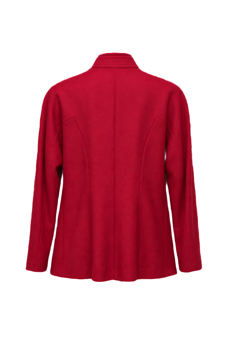1980s Red Wool Blend Blazer - Back View