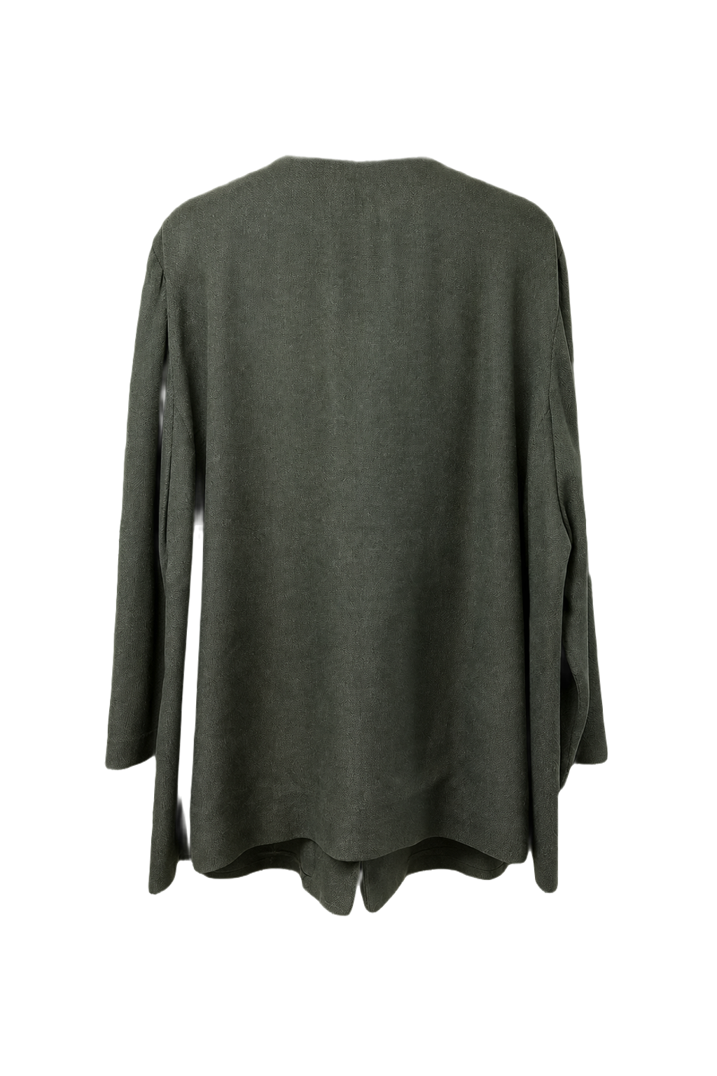 1990s Dark Green Wool Blend Coat - Back View