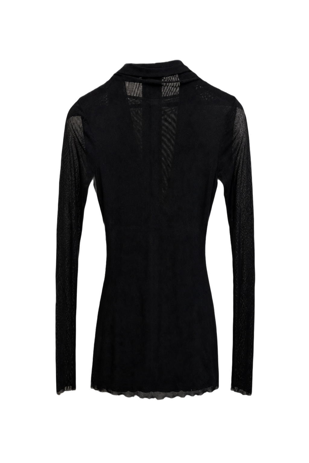 1990s Black Polyester Blend Top - Back View