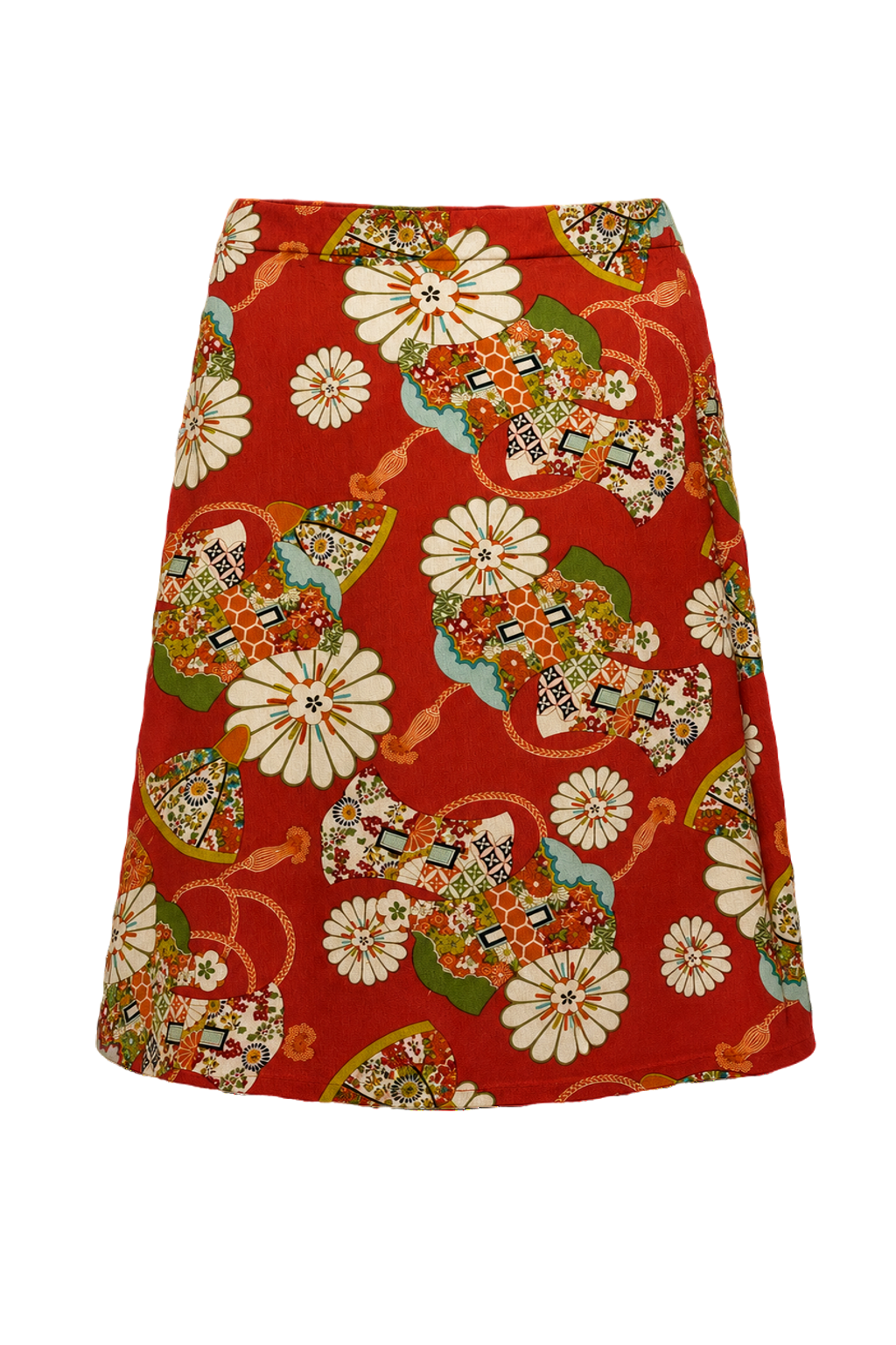 1970s Red Cotton Skirt - Back View