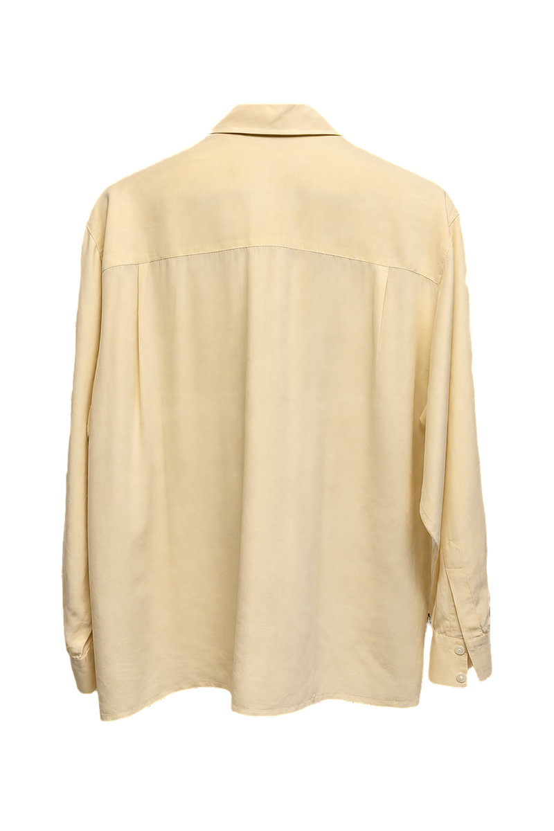 1980s Cream Silk Shirt - Back View