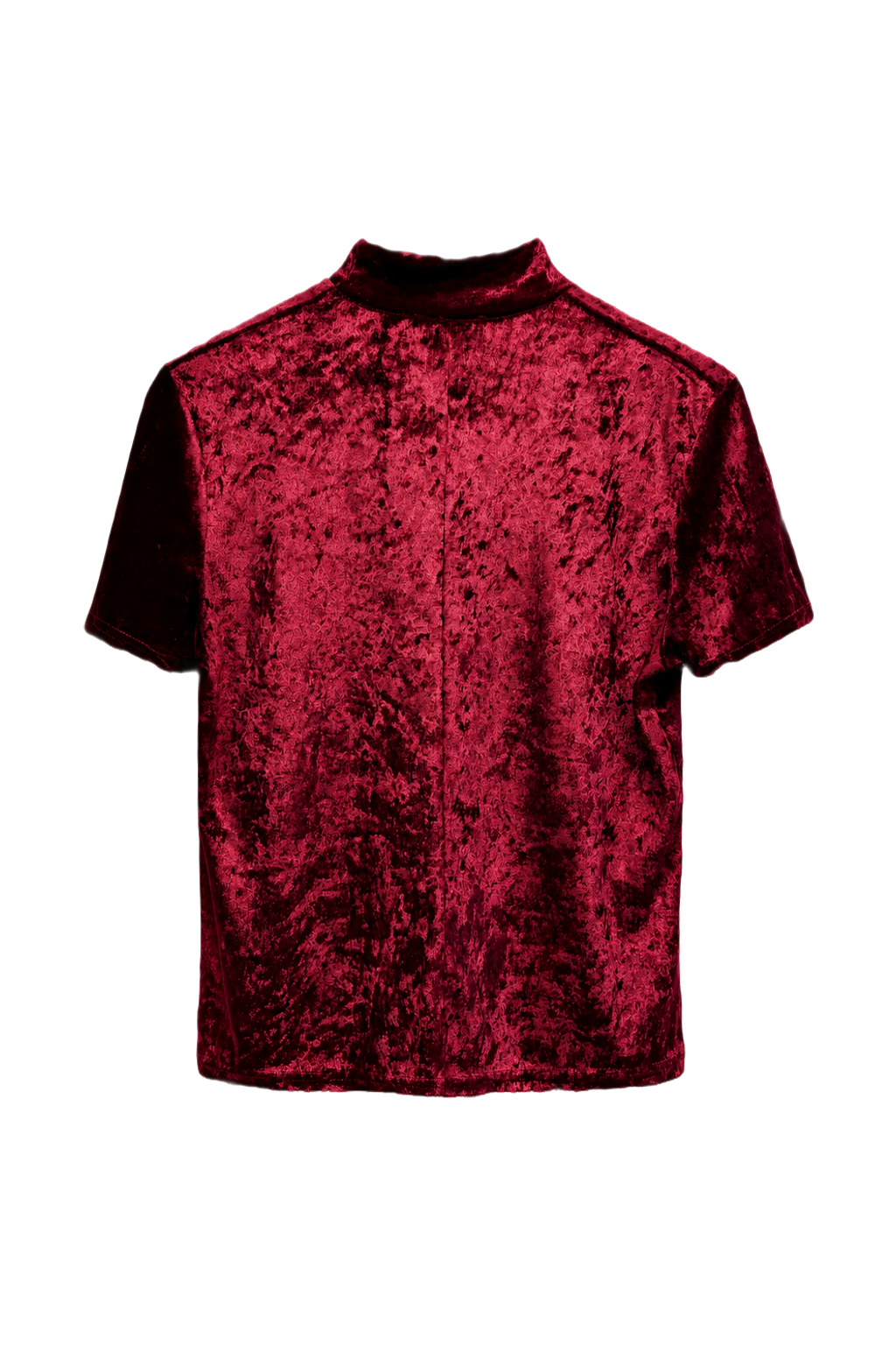 1980s Burgundy Velvet T-shirt - Back View