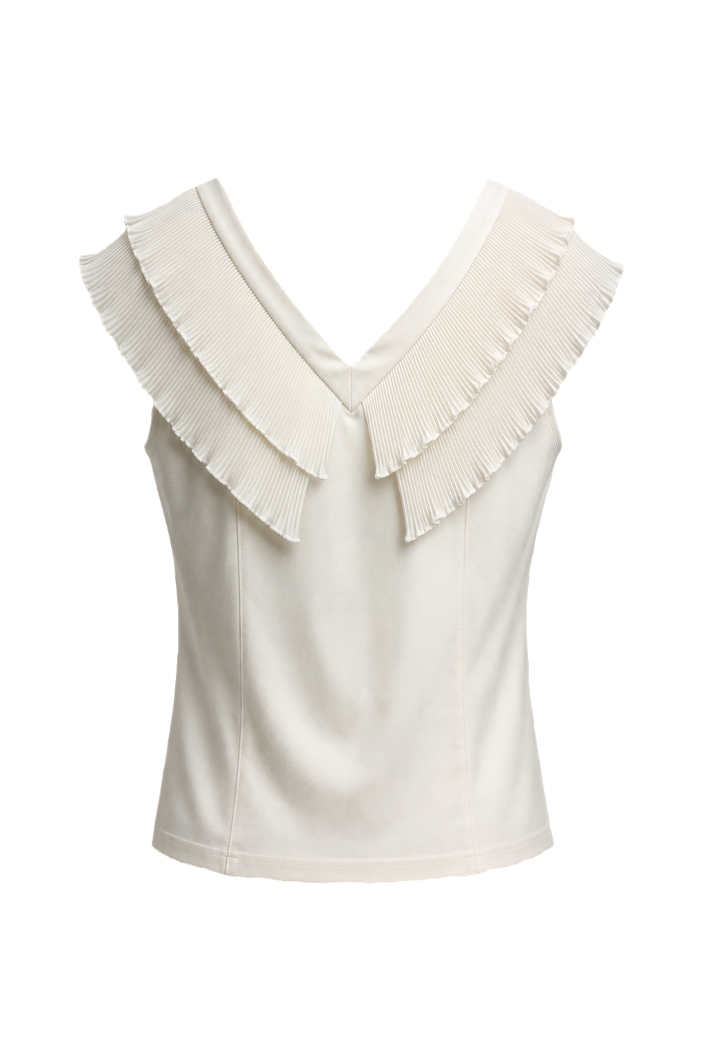 1980s Cream White Polyester Blouse - Back View
