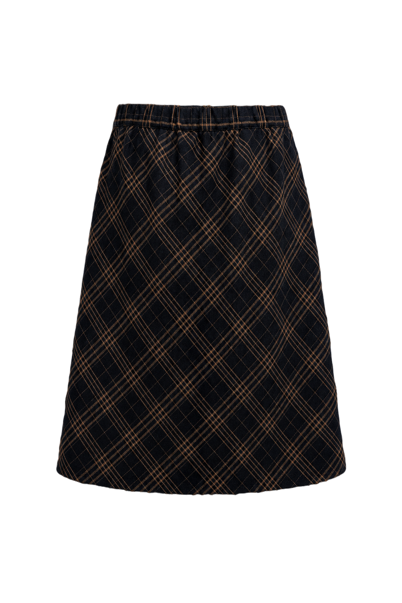 1940s Navy Cotton Blend Skirt - Back View