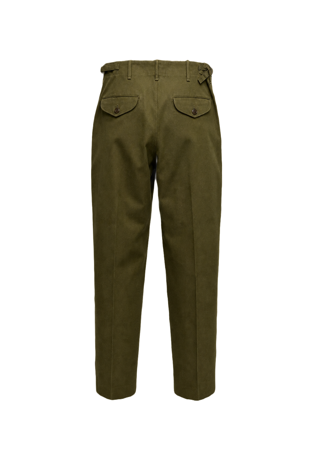 1940s Olive Green Cotton Trousers - Back View