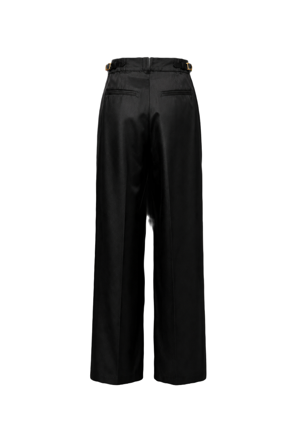 1990s Black Wool Blend Trousers - Back View