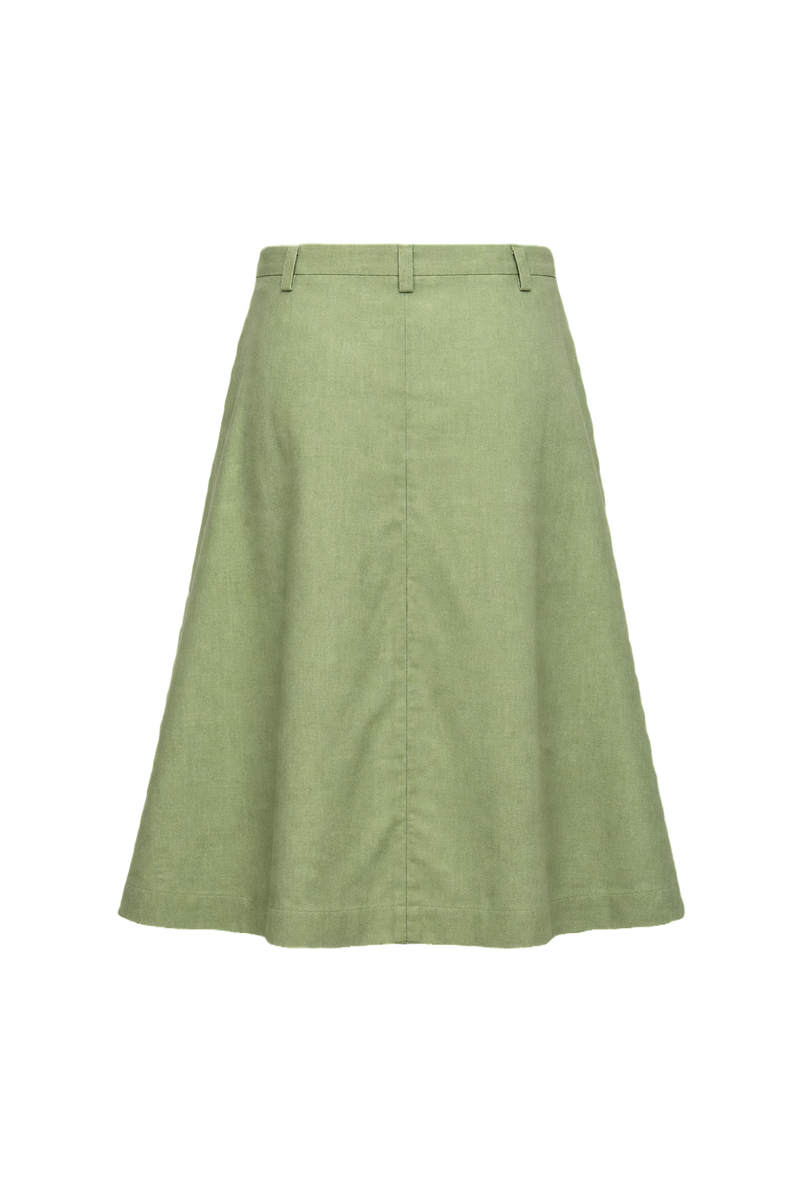 1940s Green Cotton Skirt - Back View