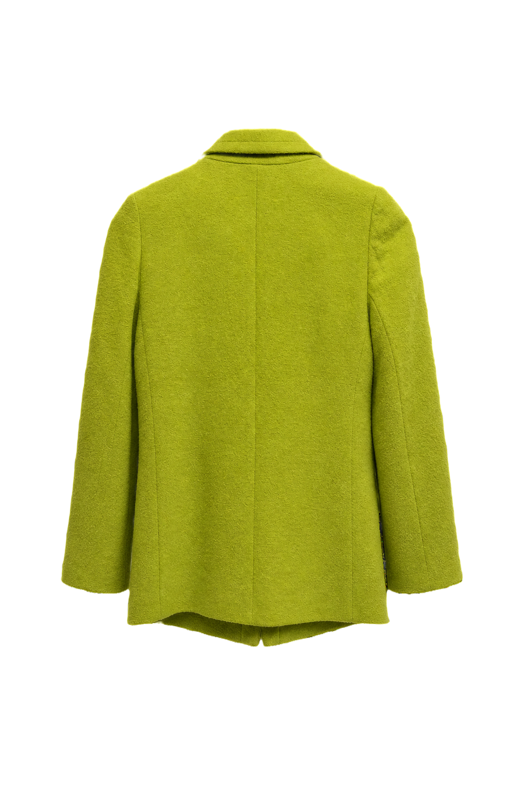 1980s Lime Green Wool Blend Blazer - Back View