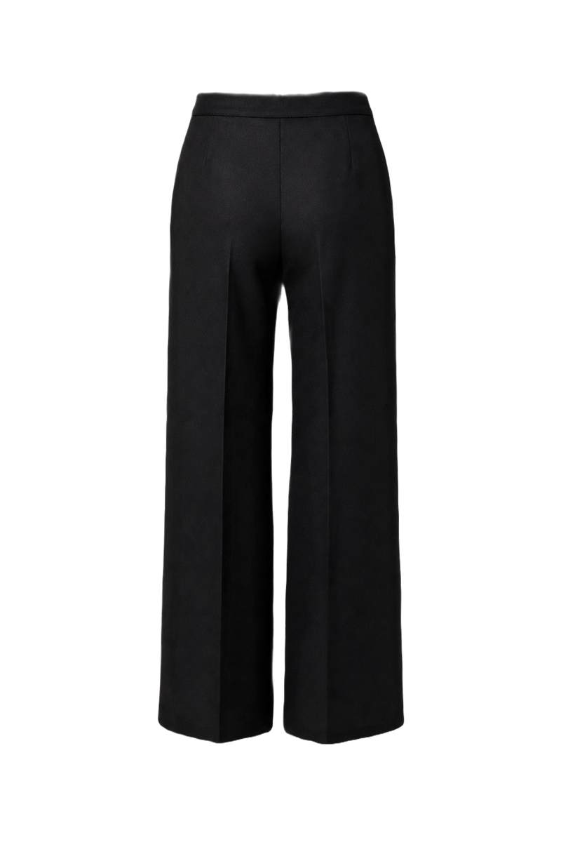1980s Black Wool Blend Pants - Back View