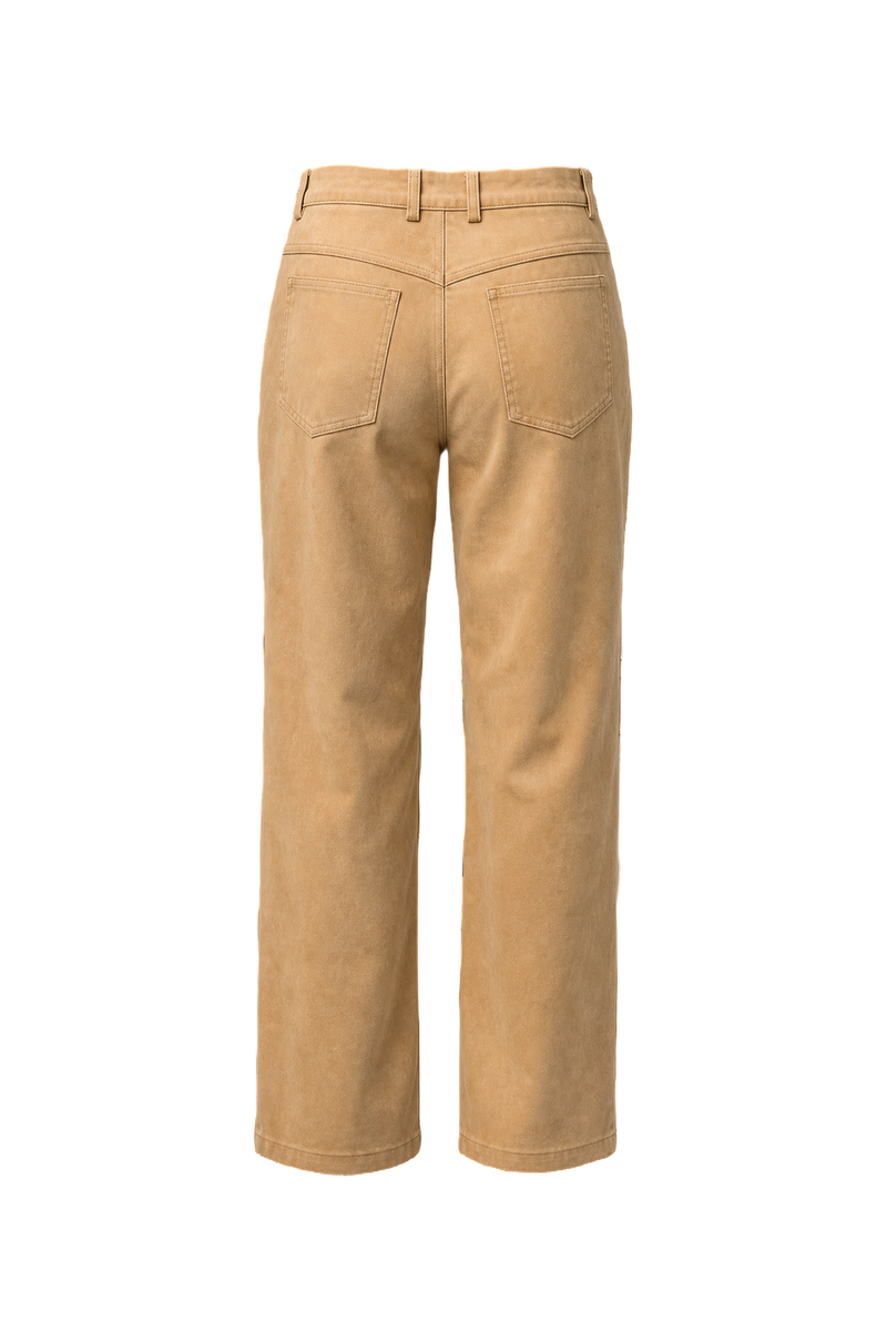 1990s Beige Cotton Pants - Back View