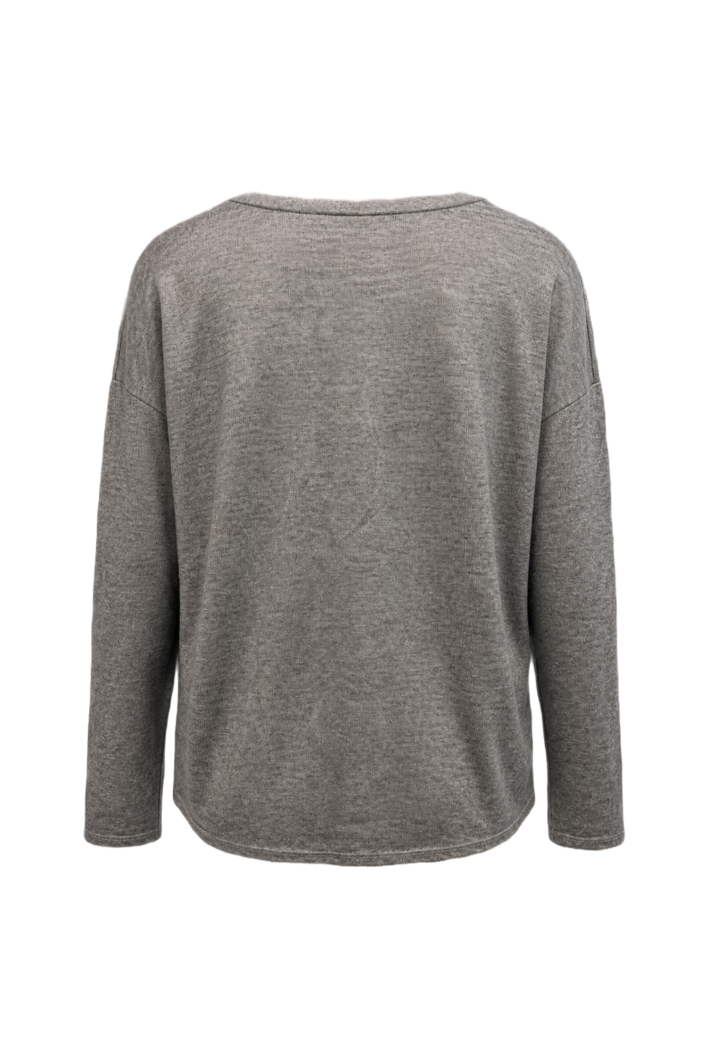 1980s Grey Cotton Long-Sleeve Shirt - Back View