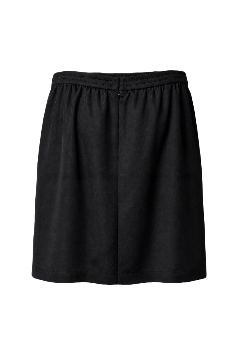 1990s Black Cotton Skirt - Back View