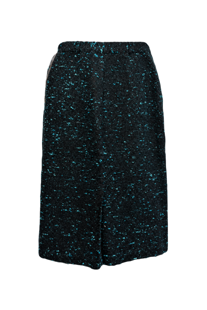 1940s Black Tweed Skirt - Back View