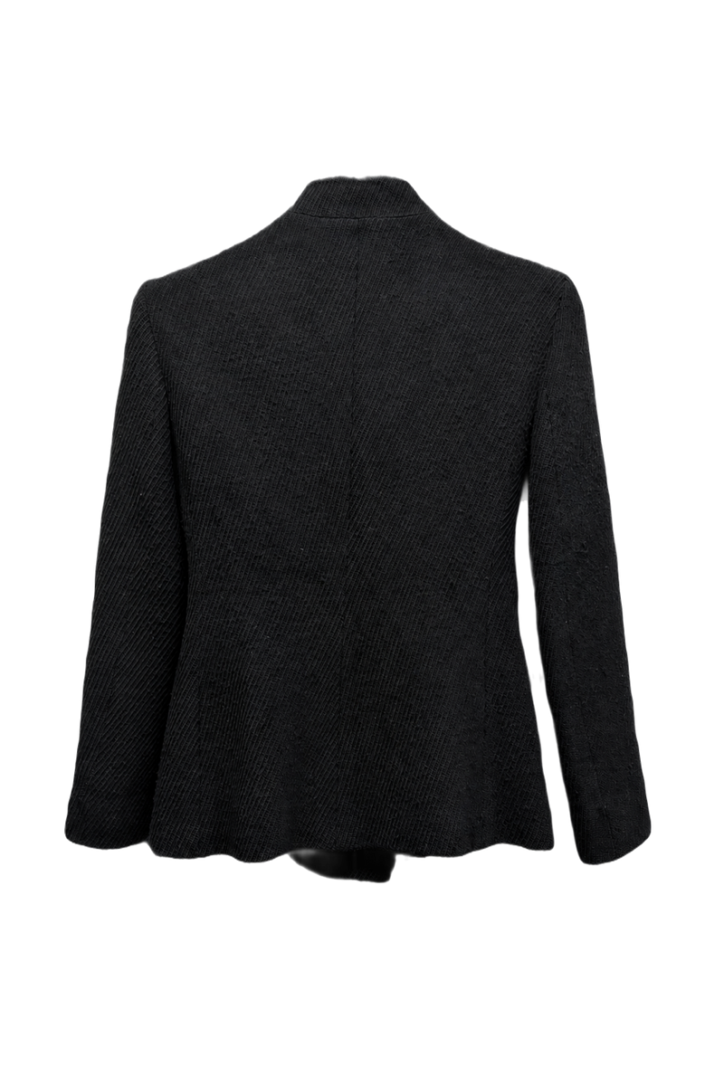 1980s Black Wool Blazer - Back View
