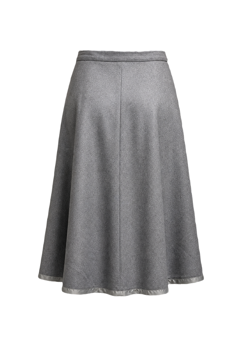 1950s Grey Cotton Skirt - Back View